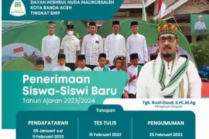 SMP Dayah Mishrul Huda Malikussaleh Terima Santri Baru, Yatim Piatu Gratis Biaya
