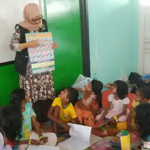 Puluhan Anak Pengungsi Rohingya Antusias Ikut Pendampingan Psikososial