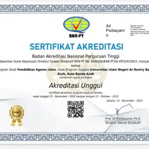 Prodi PAI UIN Ar-Raniry Raih Akreditasi Unggul Dari BAN-PT