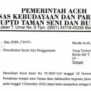 Izin Pemakaian Taman PKA untuk Acara Anies Dicabut