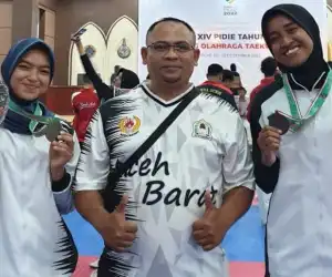 Aceh Barat Raih Medali Perdana Dari Cabor Taekwondo di PORA Pidie