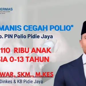 Dinkes Targetkan 34 Ribu Anak di Pijay Ikut Imunisasi Polio