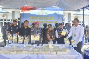TNI-AL Gagalkan Penyelundupan 45 Kg Sabu di Perairan Lhokseumawe