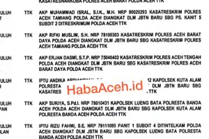 Selain Kasat Reskrim, Kasat Intelkam Polres Abdya Juga Diganti