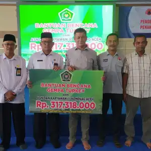 Kemenag Aceh Salurkan Rp 317 Juta untuk Korban Gempa Turki