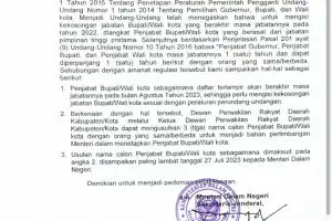 Mendagri Surati DPRK Abdya, Minta Usulan 3 Nama Calon Pj