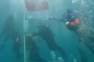 Melihat Pengibaran Merah - Putih di Bawah Laut Lhokseumawe�