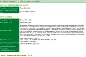 MA Vonis Terdakwa Korupsi PIKA Lebih Tinggi Satu Tahun dari Hukuman Banding