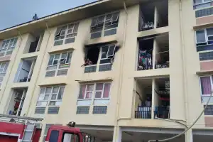 Kamar di Lantai Tiga Rusunawa Lampulo Banda Aceh Terbakar