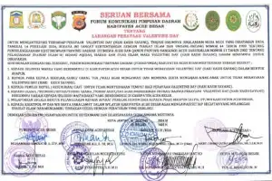Pemkab Aceh Besar Larang Keras Warganya Rayakan Valentine Day