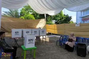 Foto: PSU di TPS Gampong Keuramat Banda Aceh Lengang