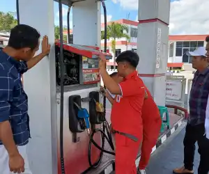 Cegah Kecurangan, Petugas Reskrim Polres Periksa Dua SPBU di Bener Meriah