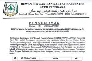 DPRK Aceh Tenggara Tetapkan Lima Nama Pansel Panwaslih