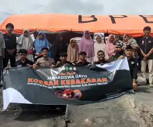 Organisasi Mahasiswa Gayo Bantu Korban Kebakaran Bener Meriah