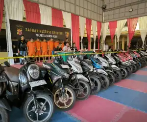Enam Tersangka Curanmor Ditangkap, Polresta Banda Aceh Amankan 13 Sepeda Motor