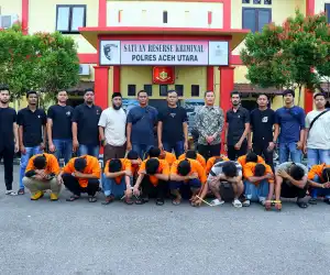 Gunakan Warkop jadi Lapak Judi Online, Polisi Tangkap 14 Orang di Aceh Utara