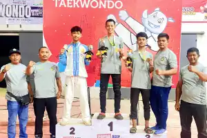 Taekwondo Bener Meriah Sumbang Tiga Medali di Ajang Popda Aceh Timur