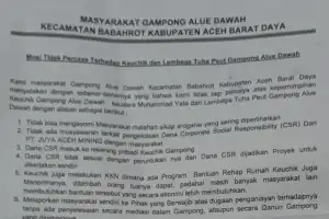 Warga Alue Dawah Abdya Nyatakan Mosi Tak Percaya untuk Keuchik