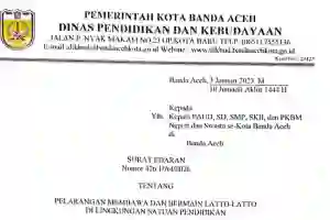 Disdik Banda Aceh Larang Siswa Bawa Lato - lato ke Sekolah