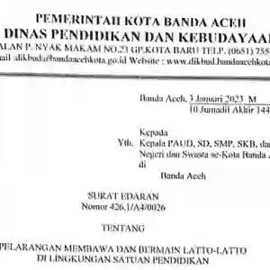 Disdik Banda Aceh Larang Siswa Bawa Lato - lato ke Sekolah