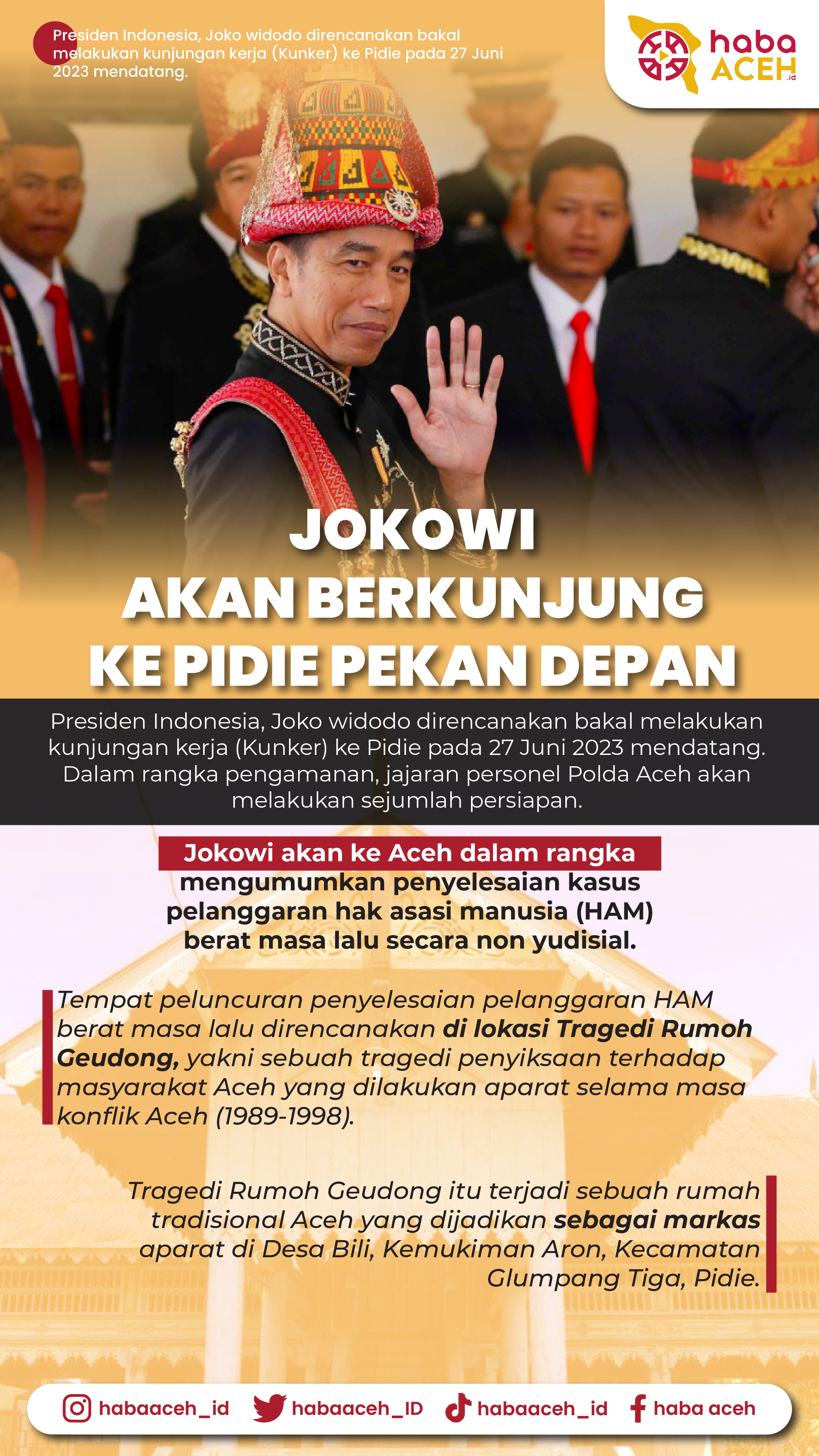 Presiden Jokowi Akan Berkunjung Ke Pidie