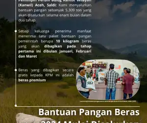 Bantuan Pangan Beras 2024 Mulai Disalurkan di Aceh Besar