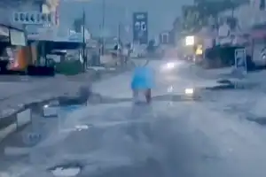 Protes Jalan Rusak Parah, Warga Tanam Pohon Pisang