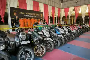 Enam Tersangka Curanmor Ditangkap, Polresta Banda Aceh Amankan 13 Sepeda Motor