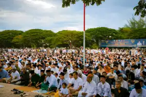 Potret Salat Idul Adha di Blang Padang