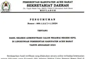 2.562 Pelamar Lulus Seleksi Administrasi CPNS Aceh Barat