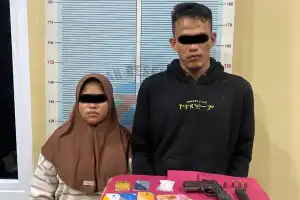 Polres Pidie Jaya Tangkap Pengedar Narkoba Bersenjata Api