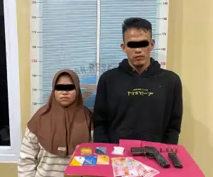 Polres Pidie Jaya Tangkap Pengedar Narkoba Bersenjata Api