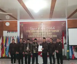 KIP Aceh Singkil Tetapkan Safriadi Oyon-Hamzah Sebagai Bupati dan Wabup Terpilih